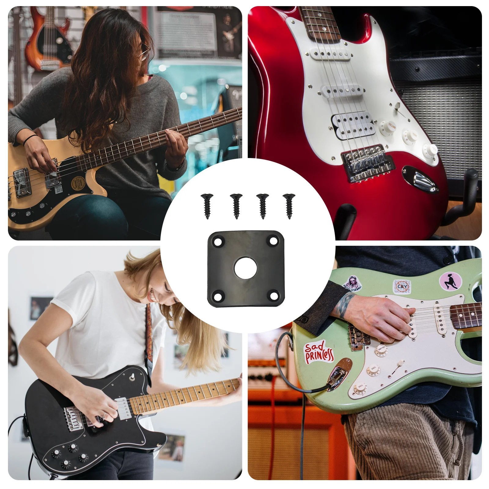 

Electric Guitar Jack Cover Parts and Hardware Jackplates Connection Input Socket Output