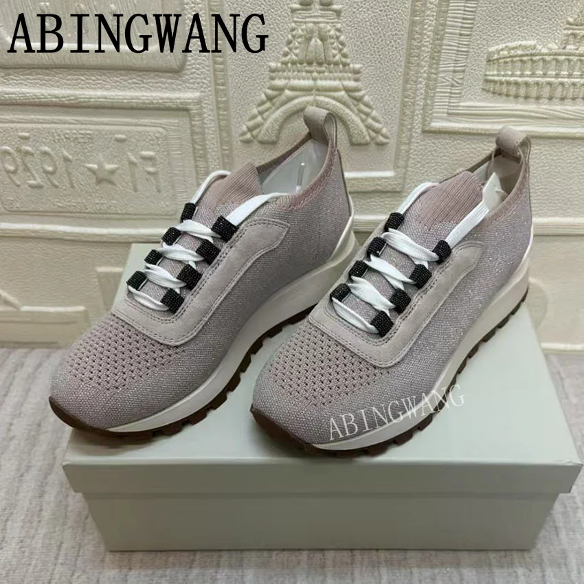 

Женские повседневные кроссовки на плоской подошве с круглым носком, обувь на плоской подошве со шнуровкой, женские кроссовки, женская повседневная обувь для прогулок и бега, женская обувь Mujer