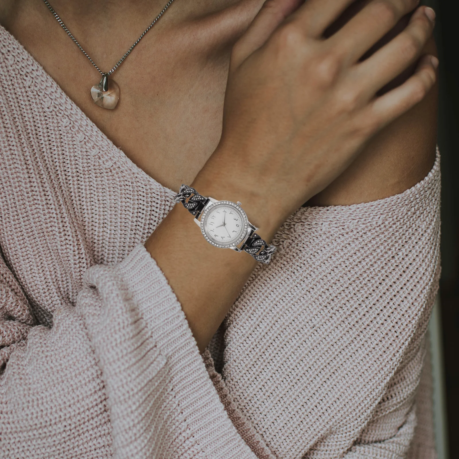 Exquisite Rhinestone Alloy Watchband Comfortable Durable Easy Replace Fashion Accessory Wear-Resistant Strap Women Party