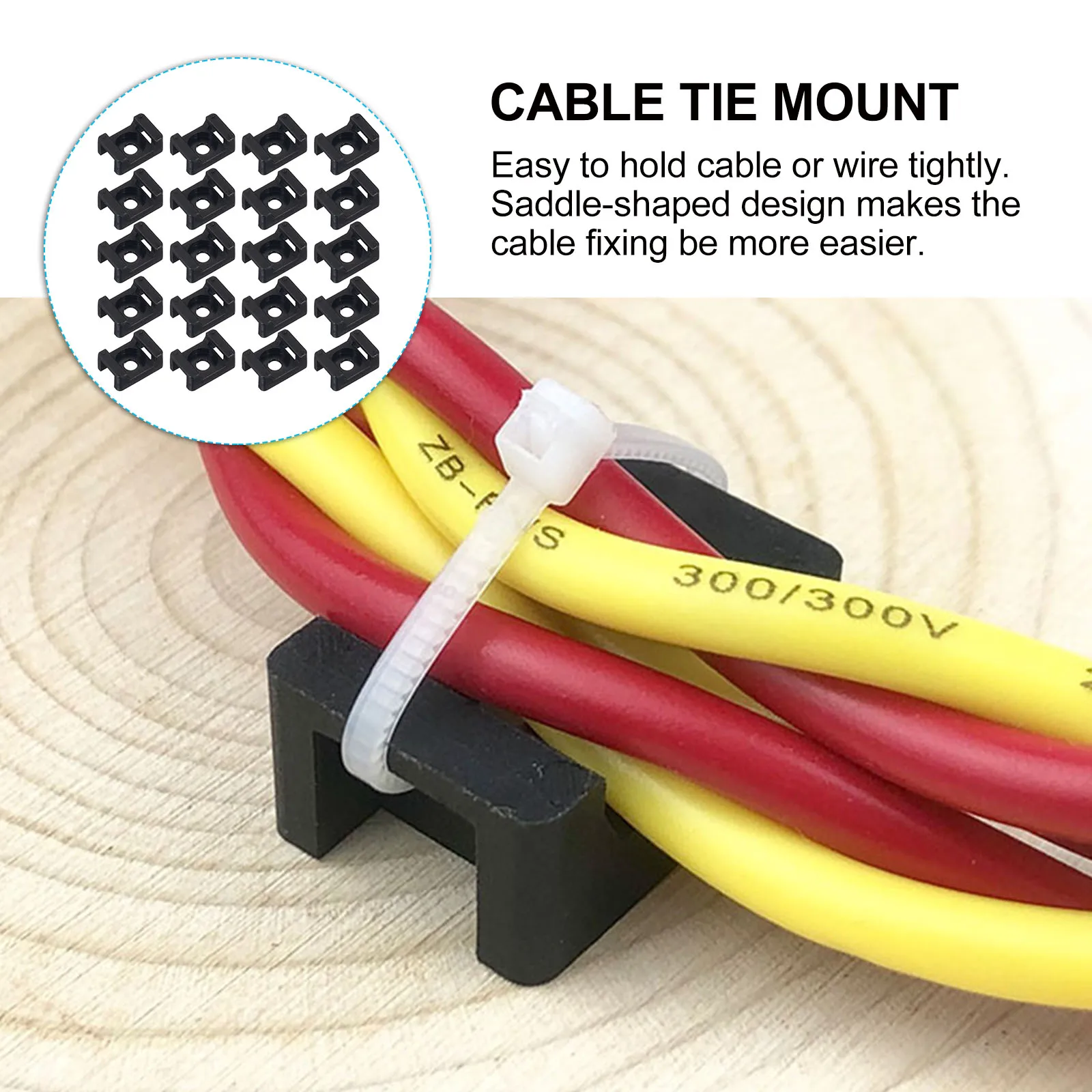 

120pcs Cable Mounts Saddle Type Wire Holder Fix Base Screw Easy Install Concealed Appearance Cable Tie
