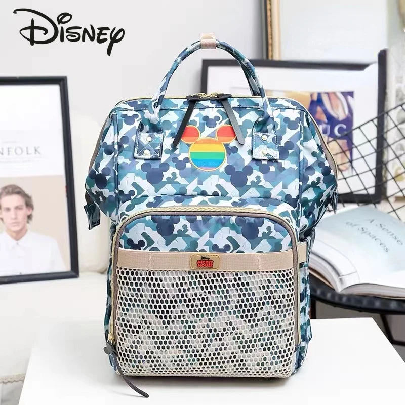 Disney Mickey's New Diaper Bag Backpack Cartoon Baby Diaper Bag Luxury Brand Original Baby Bag Large Capacity Multi Function