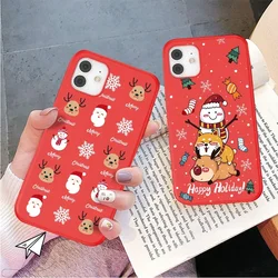 New Year Christmas Red Santa Reindeer Xmas Phone Case for iPhone 16 15 11 14 12 13 Pro Max Mini 7 8 Plus SE3 Shells Fundas Shell