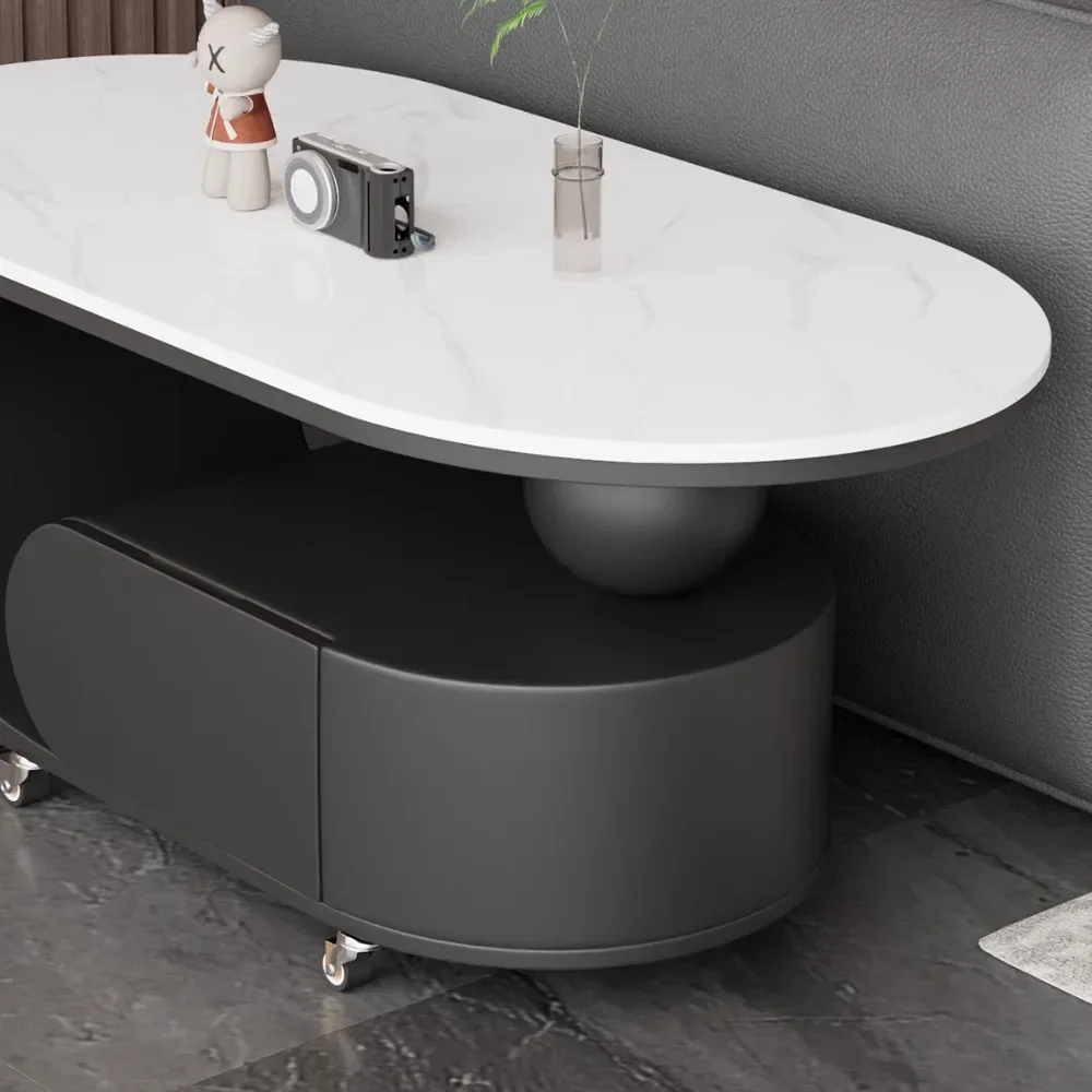 Meja Kopi Hardcover Nordic Roda Sederhana Meja Kopi Premium Mewah Minimalis Oval Moveis Para Sala Perabotan Rumah