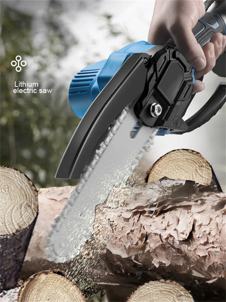 Mini Chainsaw 6In Cordless Woodworking Handheld Garden Electric Saw Cutting Power Tool Fit Makita/Dewalt/Milwaukee 18V Battery