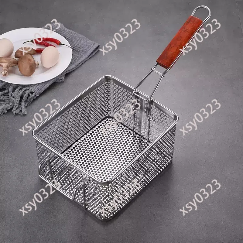

Stainless Steel Fryer Basket, Oil Filter Colander for Commercial Fried Food