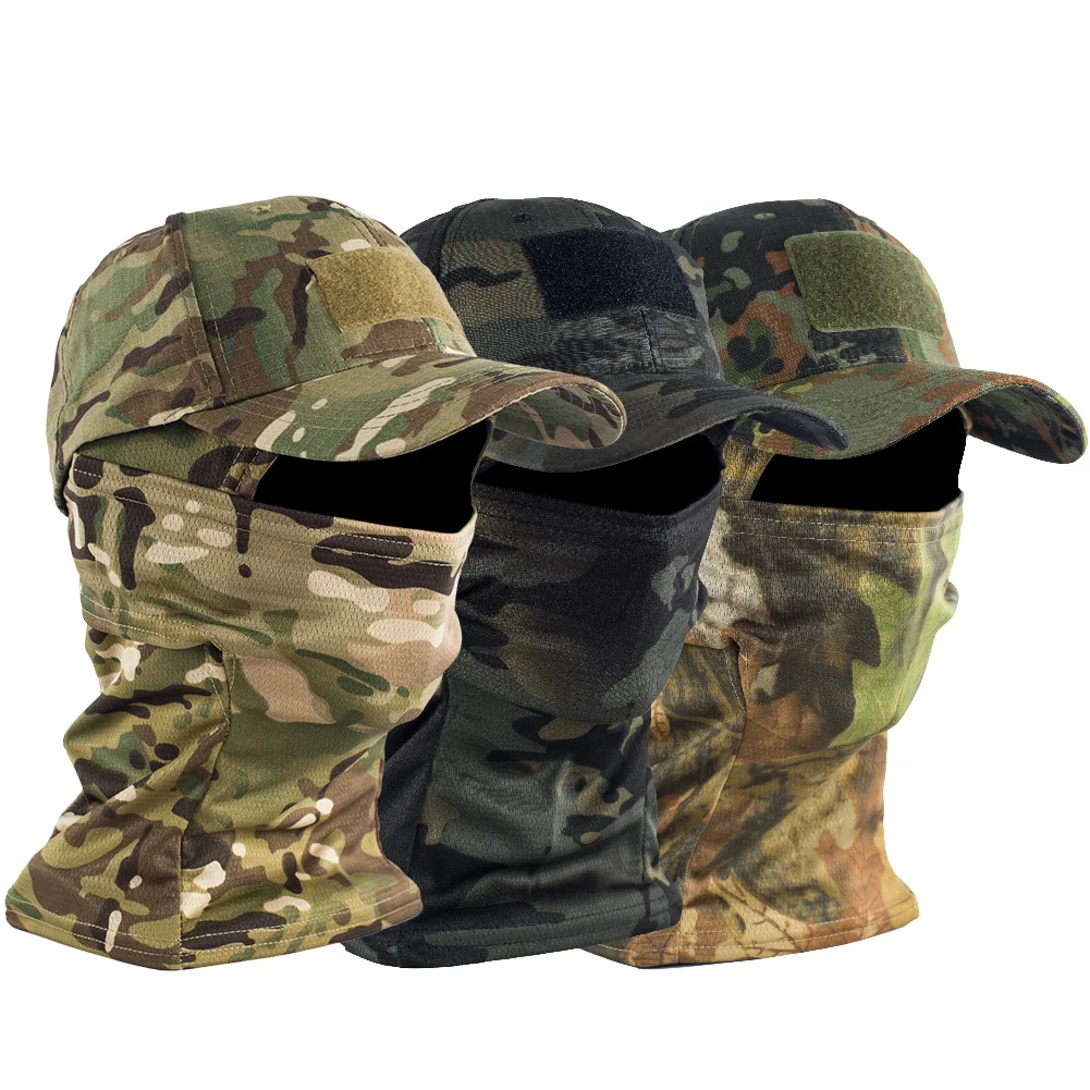 Camouflage Mask Hat Baseball Cap Beanies  Skullies Unisex Hip Hop Knitted Cap Elastic Outdoor Cap