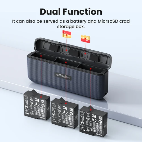 Imagen 2 del producto Estuche de carga portátil aMagisn para batería Insta360 Ace Pro 2, caja de concentrador de carga rápida de 20W para accesorios de energía Insta 360 AcePro2