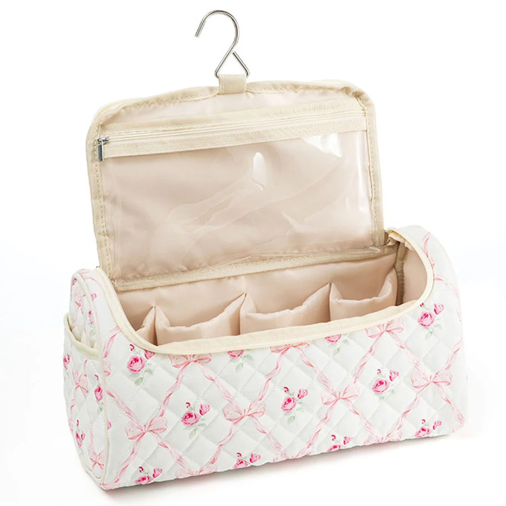 

Косметичка с цветочным принтом, большая вместительная сумка для хранения фена, органайзер для туалетных принадлежностей для женщин и девочек, дорожная сумка