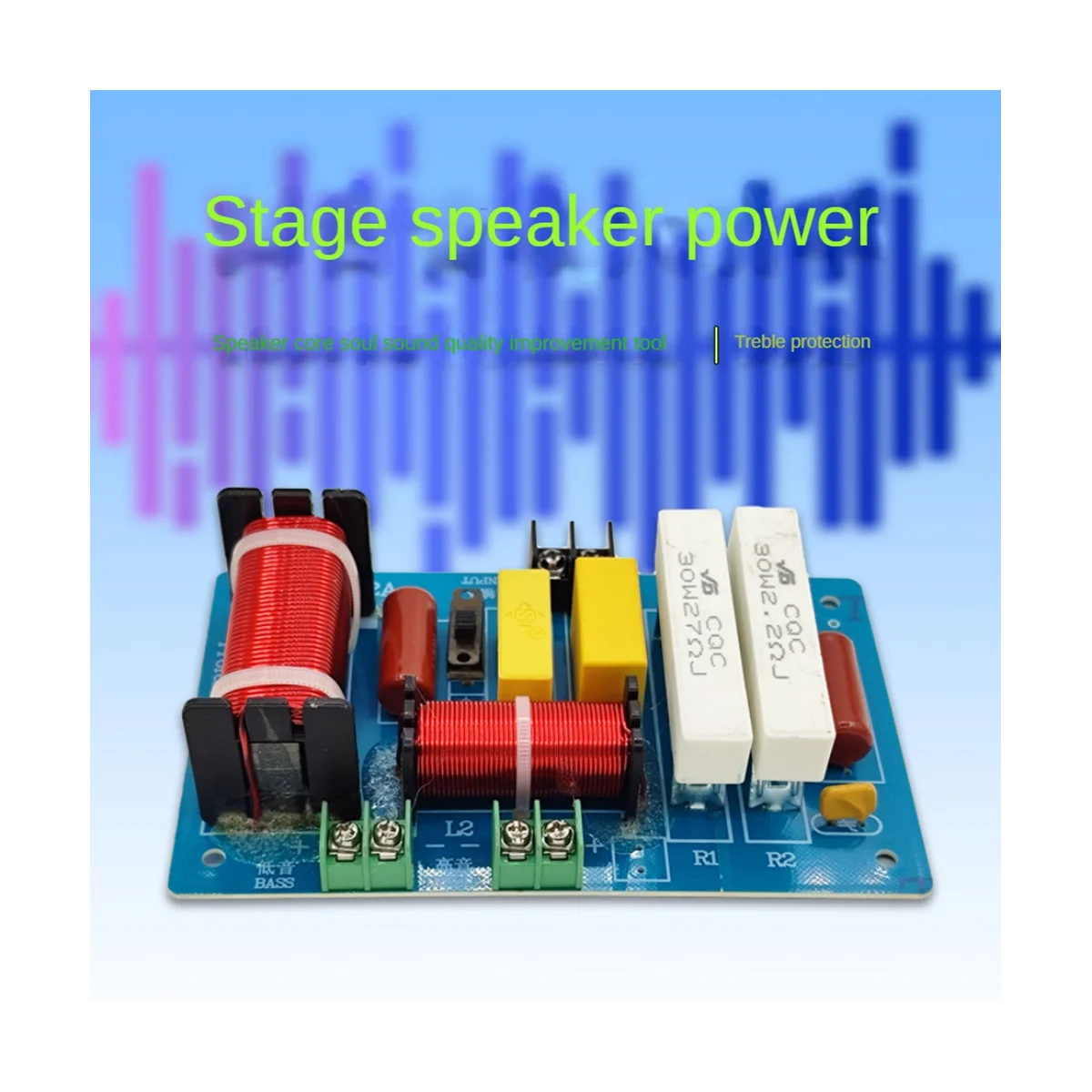 2Pcs PA-2A 2 Ways Speaker Crossover Treble + 450W Pure Bass Subwoofer Frequency Divider Filters DIY for Home