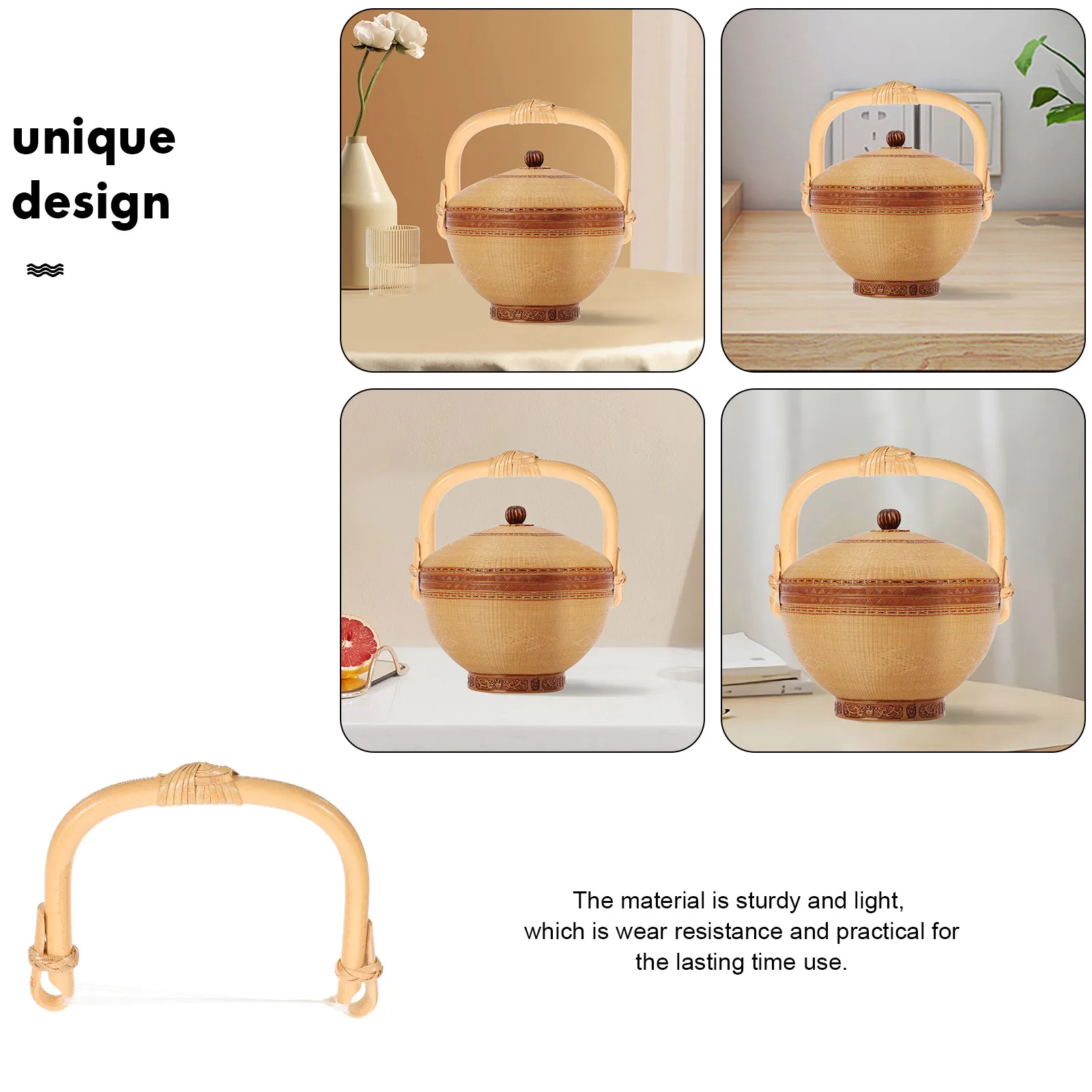 

Teapot Handle Replacement Bamboo Grip Anti-Scald Wear-Resistant Ergonomic Handle For Tea Kettle Daily Use Household Compact