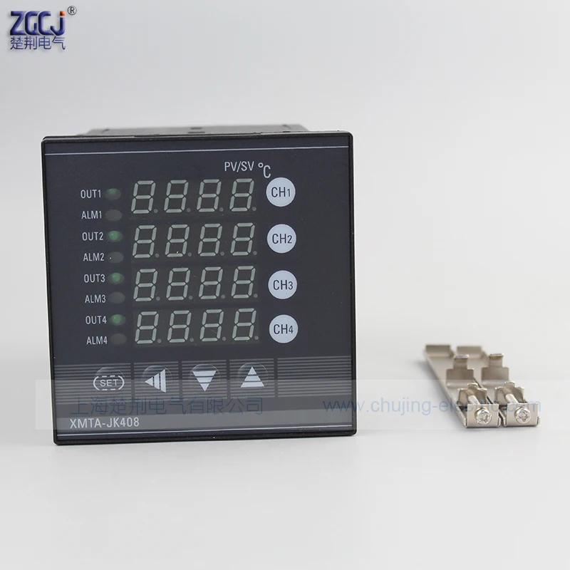 CJA-8400 Multifuncion 4 ways PT100 temperature controller RELAY output 4 channels digital thermostat can connect with 4 sensors