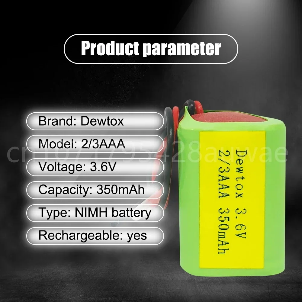 케이블 포함 NI-MH 충전식 배터리, 회로 기판 의료 장비 완구용, 3.6V 2/3AAA 2/3, AAA 350mAh, 3 * 배터리