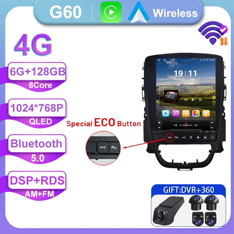 Autoradio Voor Opel Astra J 2009-2015 Android Auto GPS Navigatie Head Unit Multimedia Video Player 5G WIFI Carplay Geen 2din DVD