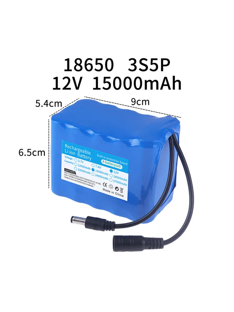 AliExpress GAOLAG 12V 15Ah 18650 Lithium Battery Pack 3S5P Rechargeable Battery with BMS 12.6v Charger for Fishing Bicycle Large Capacity Battery