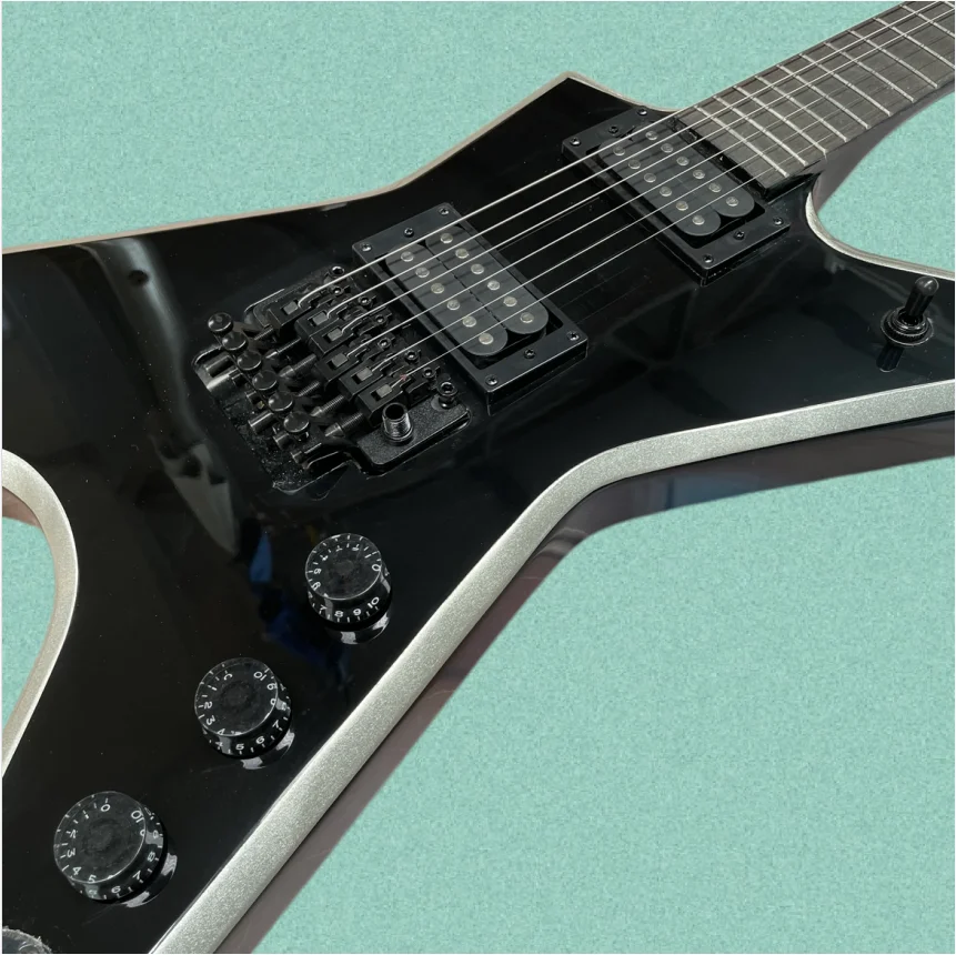 Electric Guitar Beginner - 6-string electric guitar,with black body silver