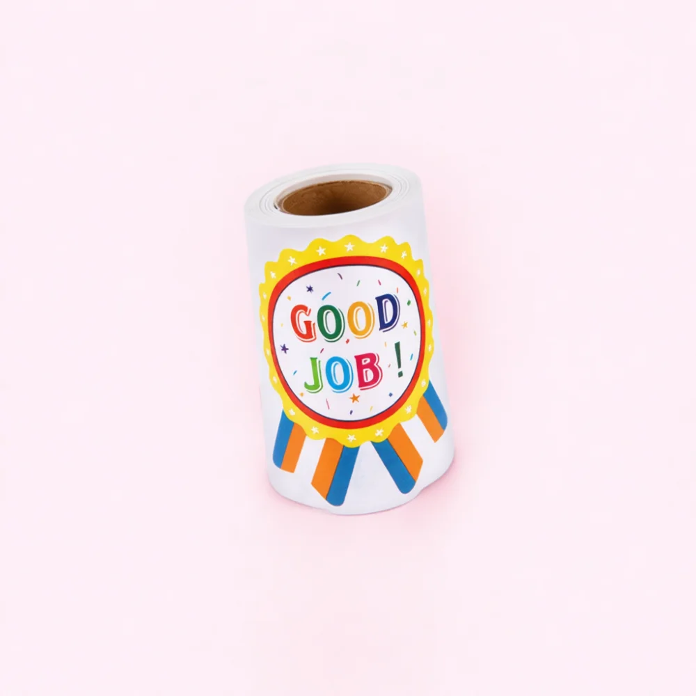 Creative Reward Stickers Roll Medal Decals Colorful Patterns Children Praise Labels Teaching Tools Behavior Encouragement Suppli