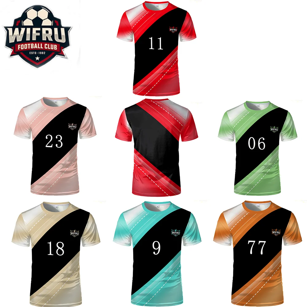 

2025 New Vintage Style Football Jersey WIFRU Men's And Women's Youth Outdoor Sports Breathable T-shirt Street Loose O-neck Tops