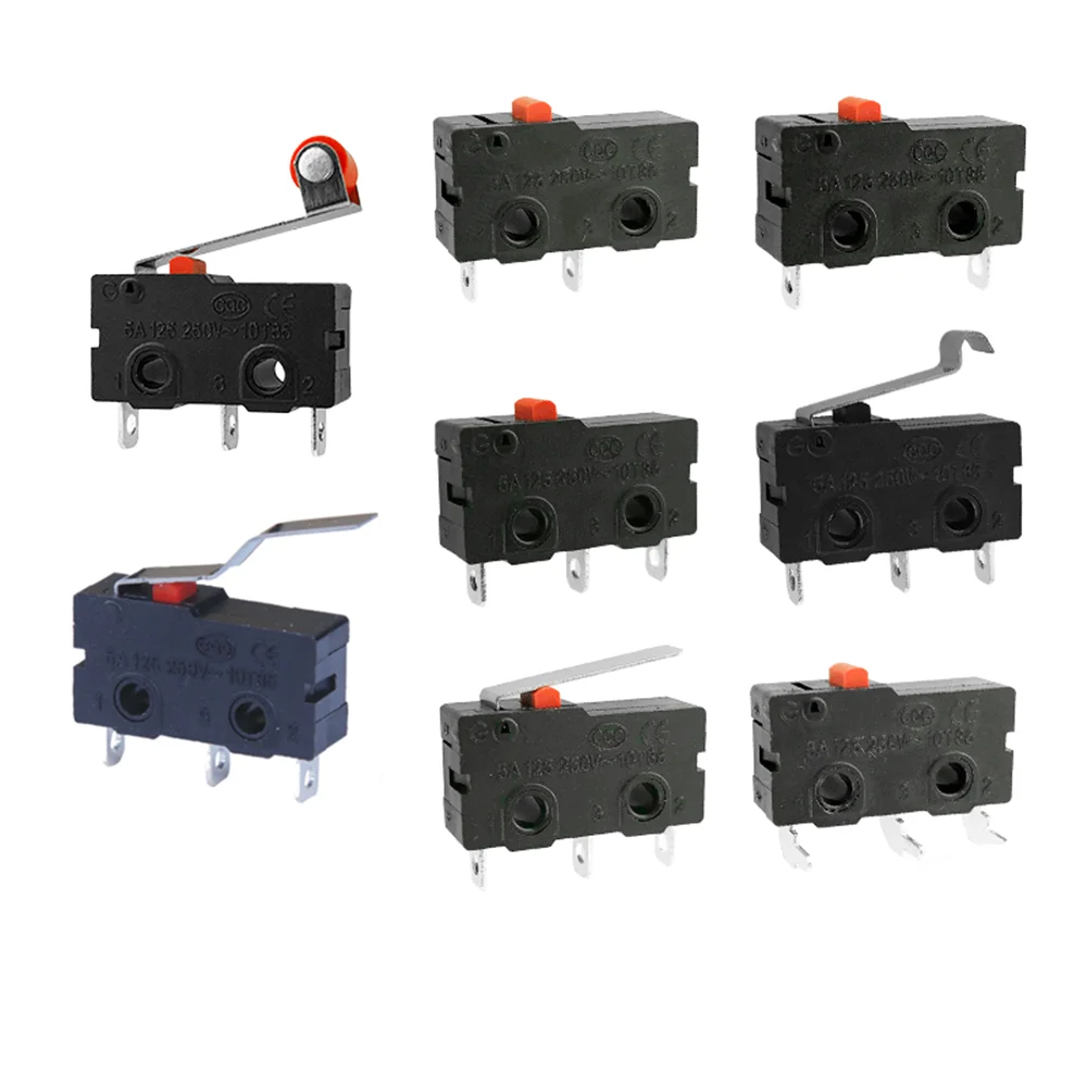 10 Pcs KW/ZW12 125 250 VAC 5A 3 Pins SPDT Push Button Switch Mini Microswitch