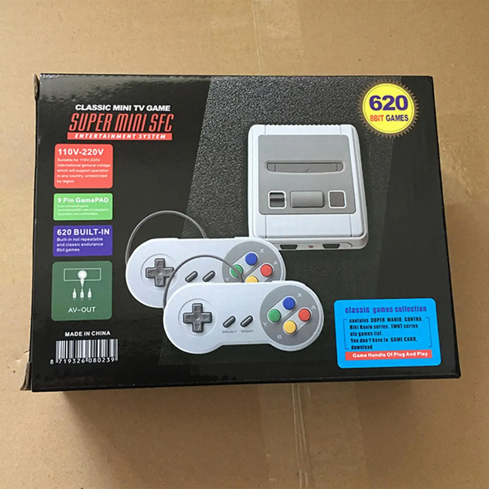 Classic Video Game Console Retro Handheld AV Output Game Machine for Kids and Adults Entertainment