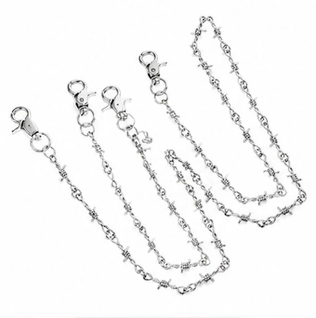 2 Pcs Biker Wallet Chain for Men Pants Jean Decorative Purse Hip Hop Trousers Chains