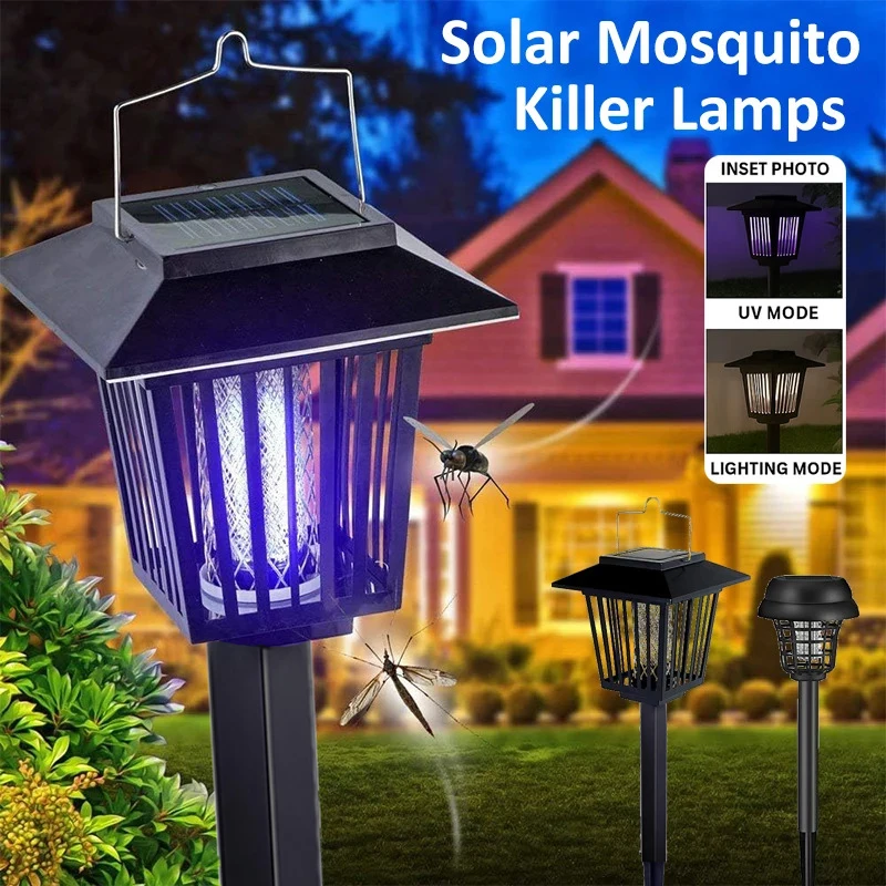 Exterminador de insectos Solar, impermeable, mata mosquitos para exteriores y lámpara repelente de iluminación para uso interior y exterior, jardín y Patio