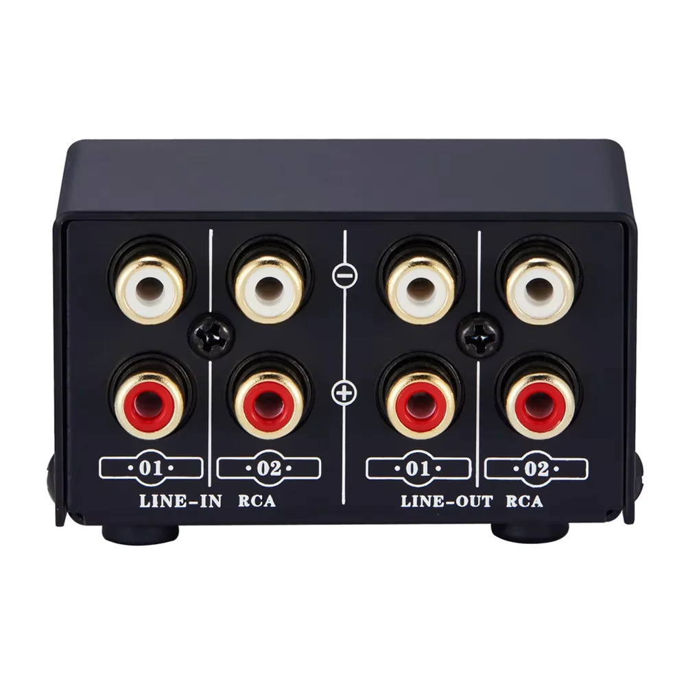 2 in 2 out audio source signal selection switcher headphone speaker switcher manual switch output lossless