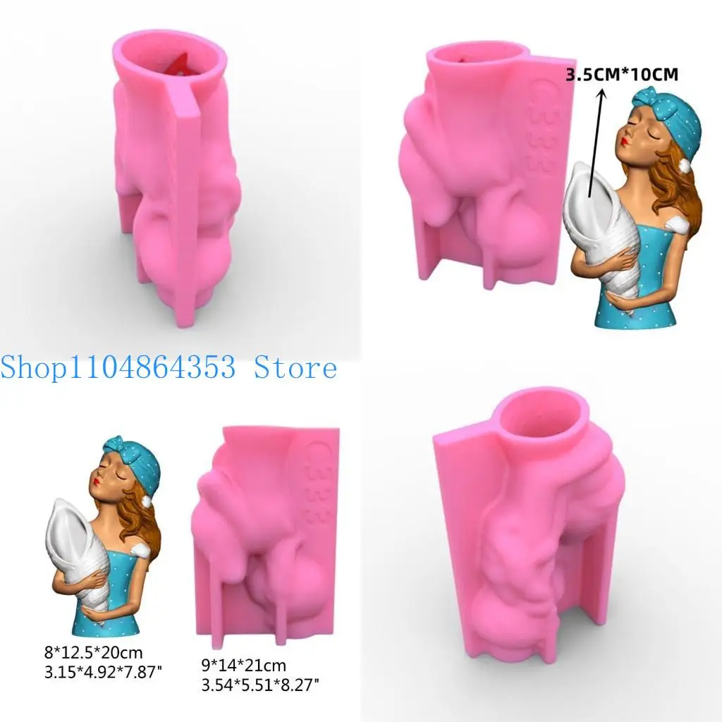 

652f милая раковина бетонная силиконовая кастрюль плесень сочная цветочная глиняная цементная штукатурка