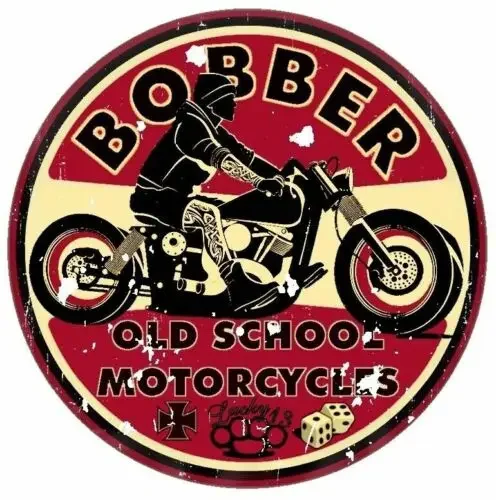 New Design Vintage Aufkleber Bobber Vintage Motorcycle Sticker Racing Retro Anti-Scratch Look Scratch Decor Material, 12cm