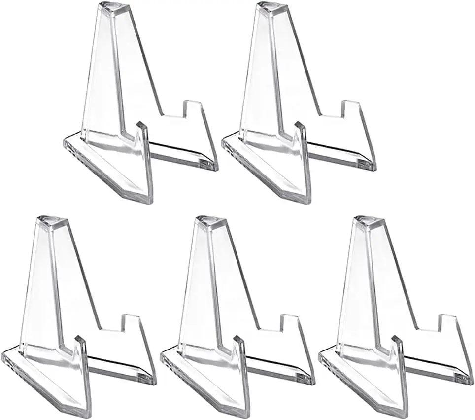 5Pcs Acrylic Mini Coin Display Stand Small Easel Rack Shelf for Pokemon Card Commemorative Challenge Coins Capsule Medal Holder