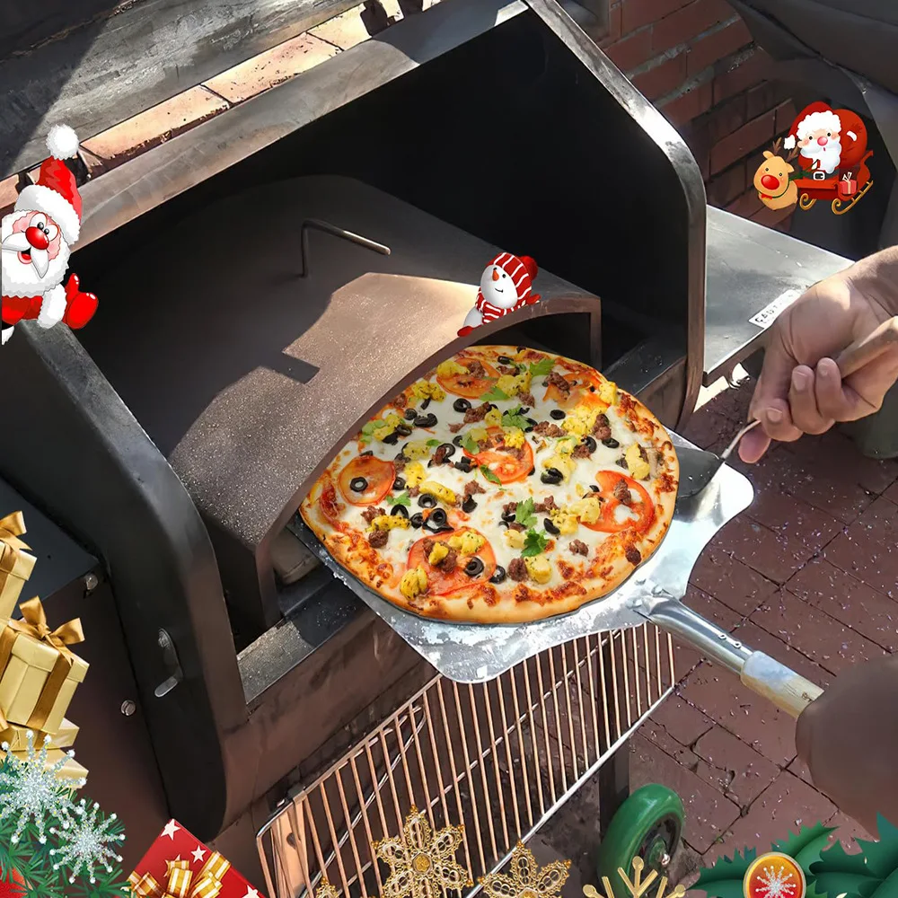 Wood Grill Pizza Grill with Square Pizza Stone for GreenMountainTraeger