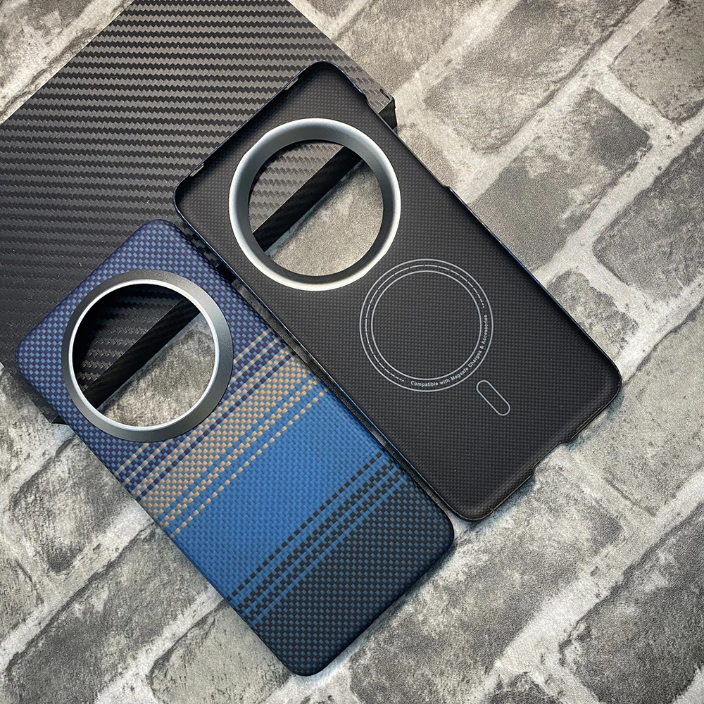 

Compatible with Magsafe Case for Huawei Mate 70 Pro Real Carbon Fiber Aramid Magnetic Cover for Mate 70 Pro Plus Case Capa