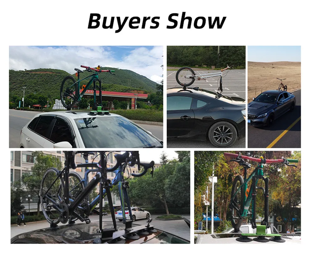 ROCKBROS Bike Rack For Car Carrier Bicycle Suction Cups Roof-Top Trunk Bike Roof Holder Quick MTB Mountain Road Bike Accessory