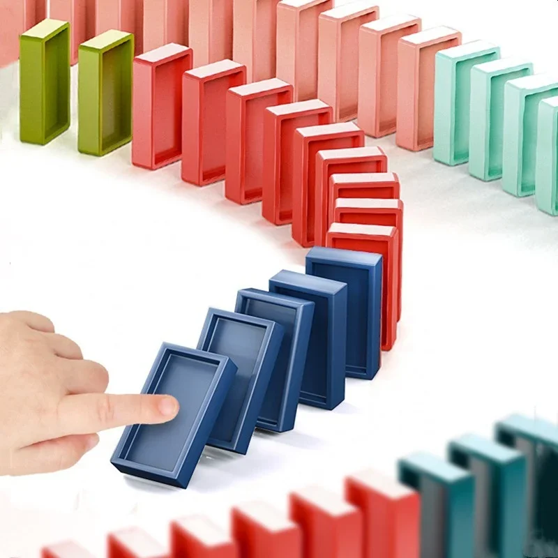 Speelgoedbouw Kinderset Domino Treinblokken Set Bouwen en stapelen Creatieve kinderspellen Vroeg educatief verjaardagscadeau