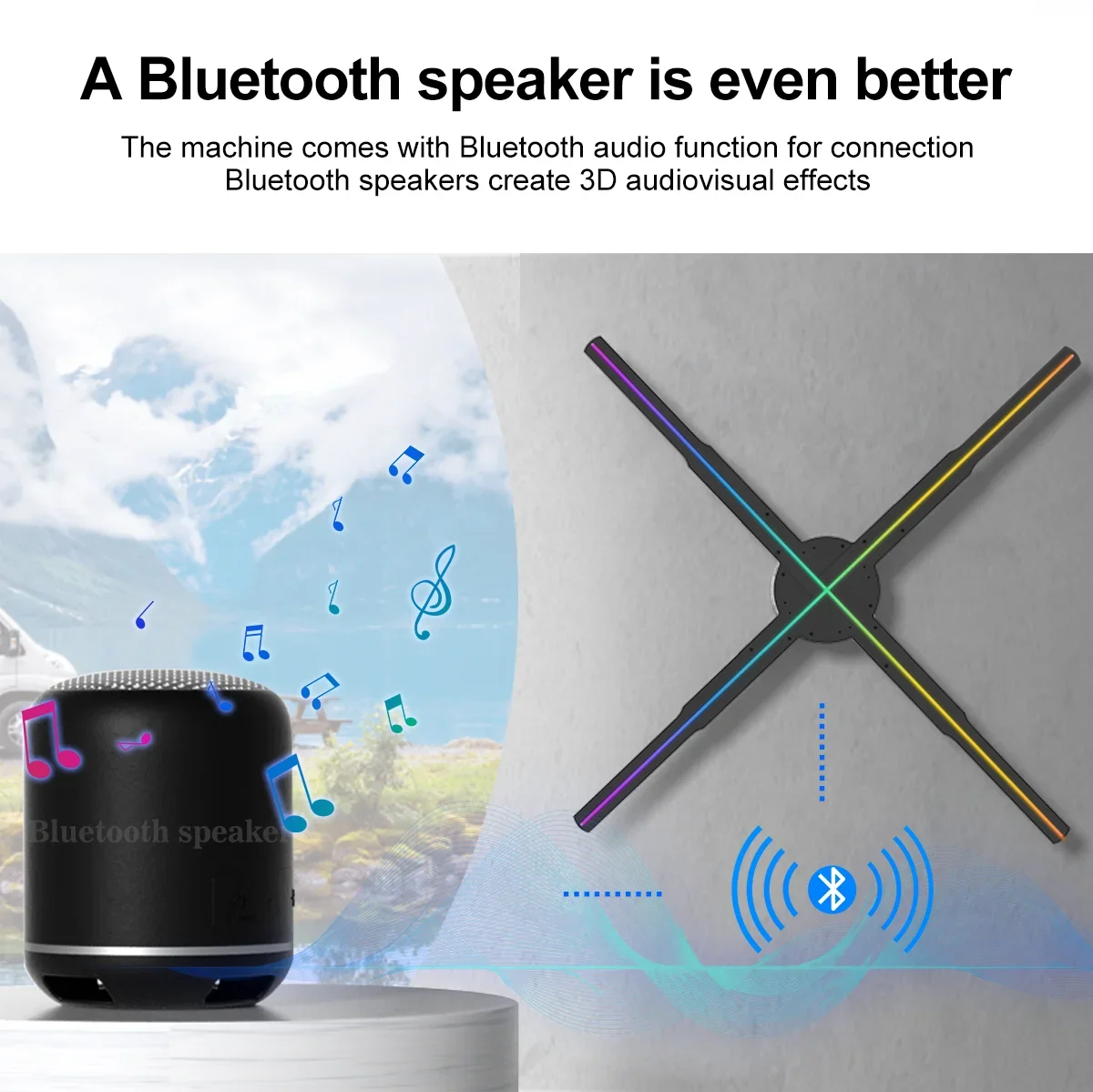 62cm Holographic Fan 722LED Sign Neon Beads 16G Memory Manual DIY Image Text LOGO Advertising Machine Holographic 3D Projector