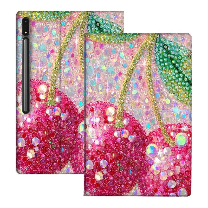 

Cherry Love Heart Sparkling For Samsung Galaxy Tab S10 S9 S8 S7 FE Lite Soft Flexible Support Tablet Case Gift