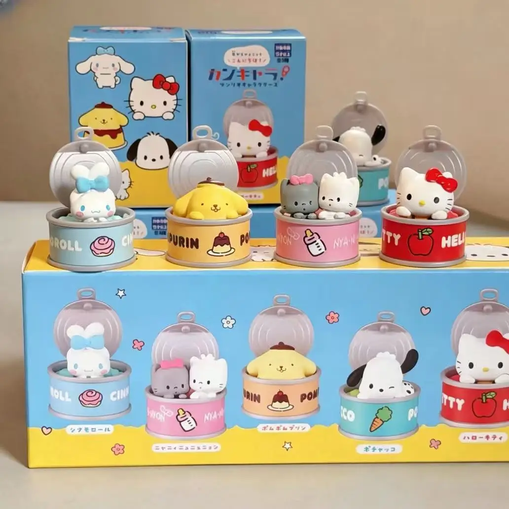 

Sanrio Characters Blind Box Toys Hello Kitty Pompompurin Cinnamoroll Mini Can Series Model Collect Ornaments Boys Girls Gifts