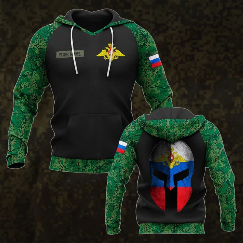 Russia National Emblem Flag Graphic Hoodies For Men Clothes 3D Print Sweatshirts For Men Kids Casual Sports Pullovers Tracksuit