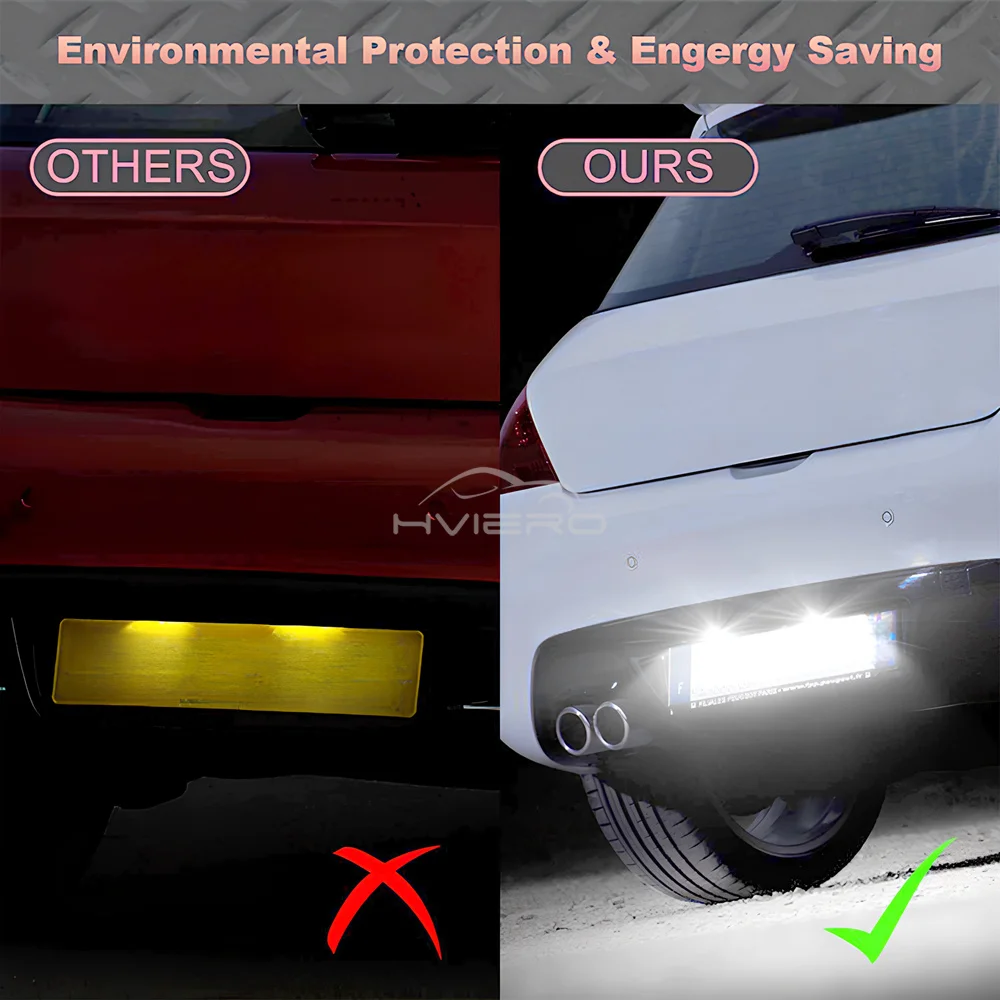 2PCS Auto LED License Plate Lamp Waterproof Drl Reverse Led Car Parking Daylight Universal 306 406 407 Peugeot Citroen C3 C4 C5