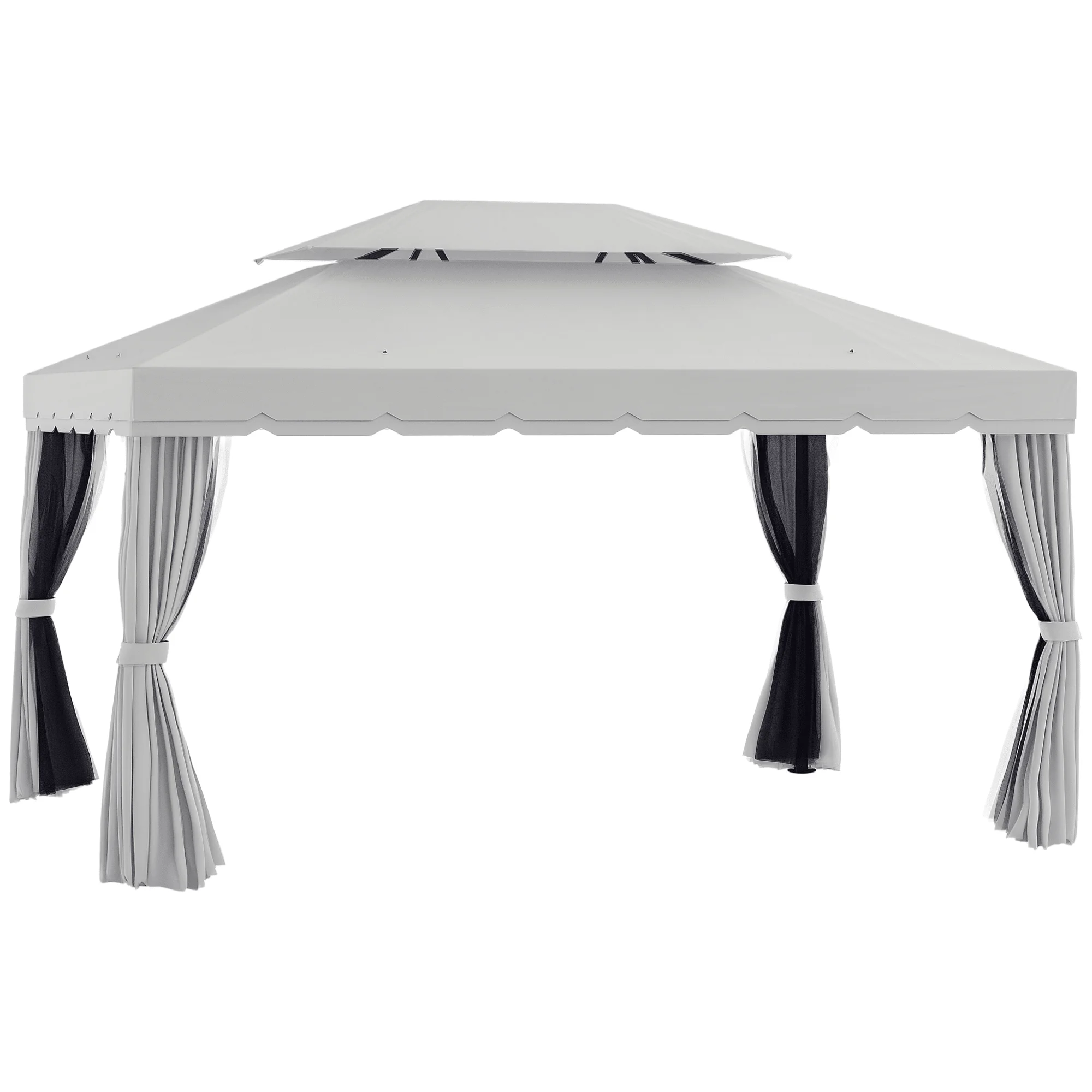 

For Outsunny Patio Gazebo 10x13 with 2-Tier Polyester Roof and Mesh Portable Aluminum Frame Grey for Outdoor