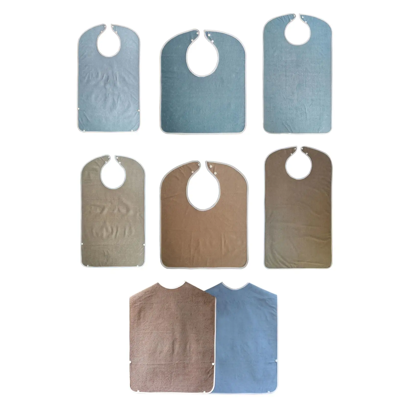 Adult Bibs Mealtime Clothes Protector Disability Dining Aid Machine Washable Washable Reusable Dining Bibs Apron for Seniors