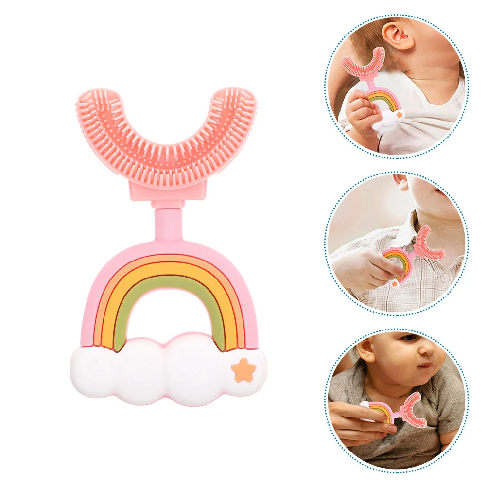 

Children's U-shaped Toothbrush Kids Toddlers Soft Fur for Silica Gel Baby Manual