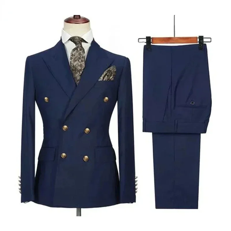 Suits For Men 2 Pieces Set Wedding Luxury Jackets Pants Elegant Blazers Closure Collar Party Classic Full Without Accessories