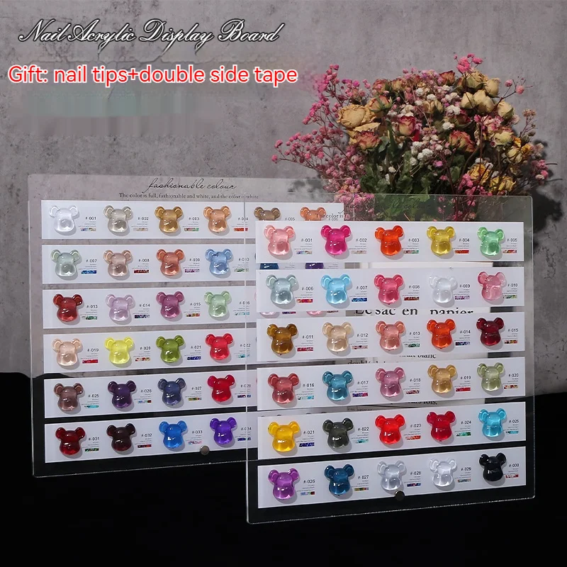 30/36 Colors New Nail Art Gel Polish Color Display Board Acrylic Fake Nail Tips Display Stand Nail Holder Manicure Showing Shelf