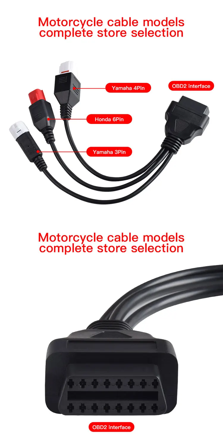 For Yamaha 3/4 /6 Pin To OBD2 Connector Motorbike OBDII Diagnostic Cable OBD Fault Code Reader Adaptor Extension Cable