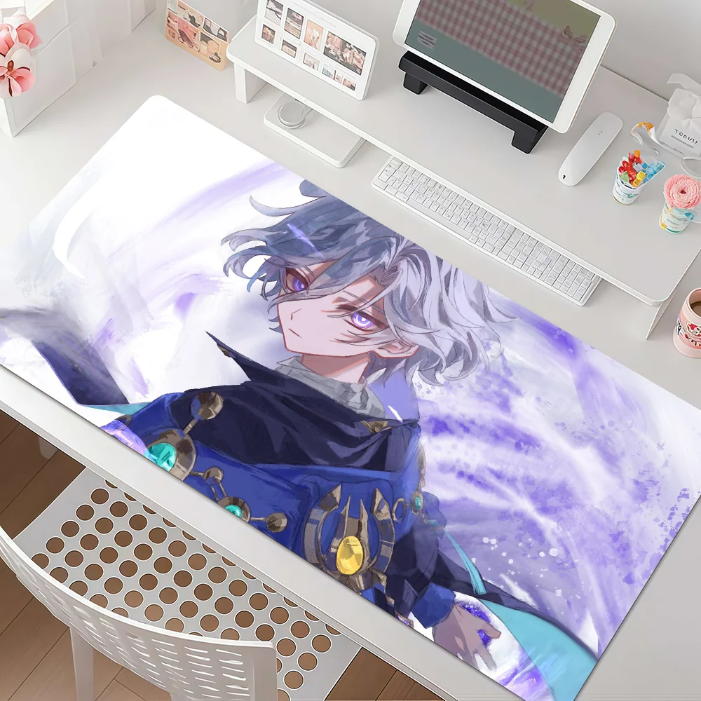 Ergonomic Mouse Pad With Wrist Support - แผ่นรองเมาส์เกม Genshin Impact Mitya ขอบยางกันลื่น หนาพิเศษ