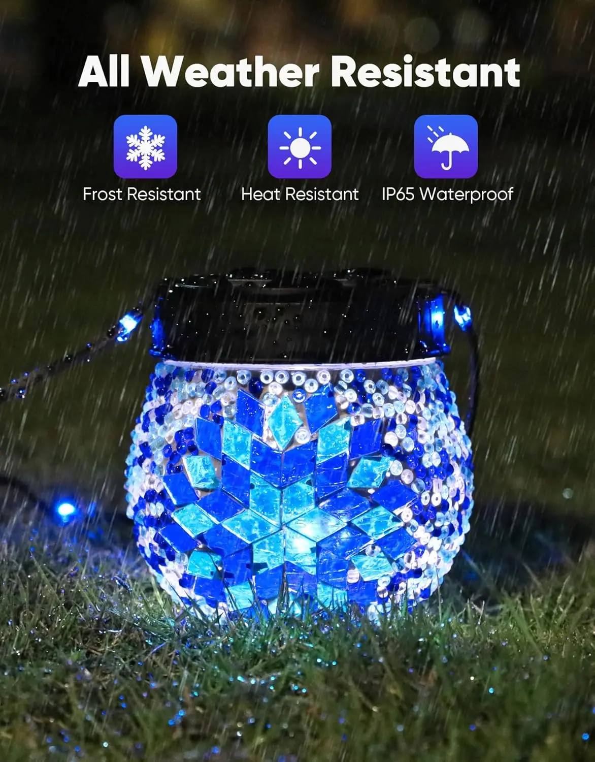 6 عبوات من الفوانيس المعلقة بالطاقة الشمسية، وأضواء خارجية مقاومة للماء للحديقة والفناء وديكور العطلات