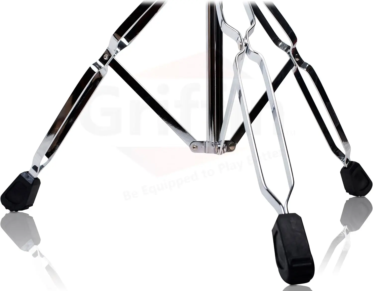 4  Straight Cymbal Stand Set by GRIFFIN | Double Braced Legs, Slip-Proof Gear Holder & Light-Duty for Mobile Drummers | Percussi