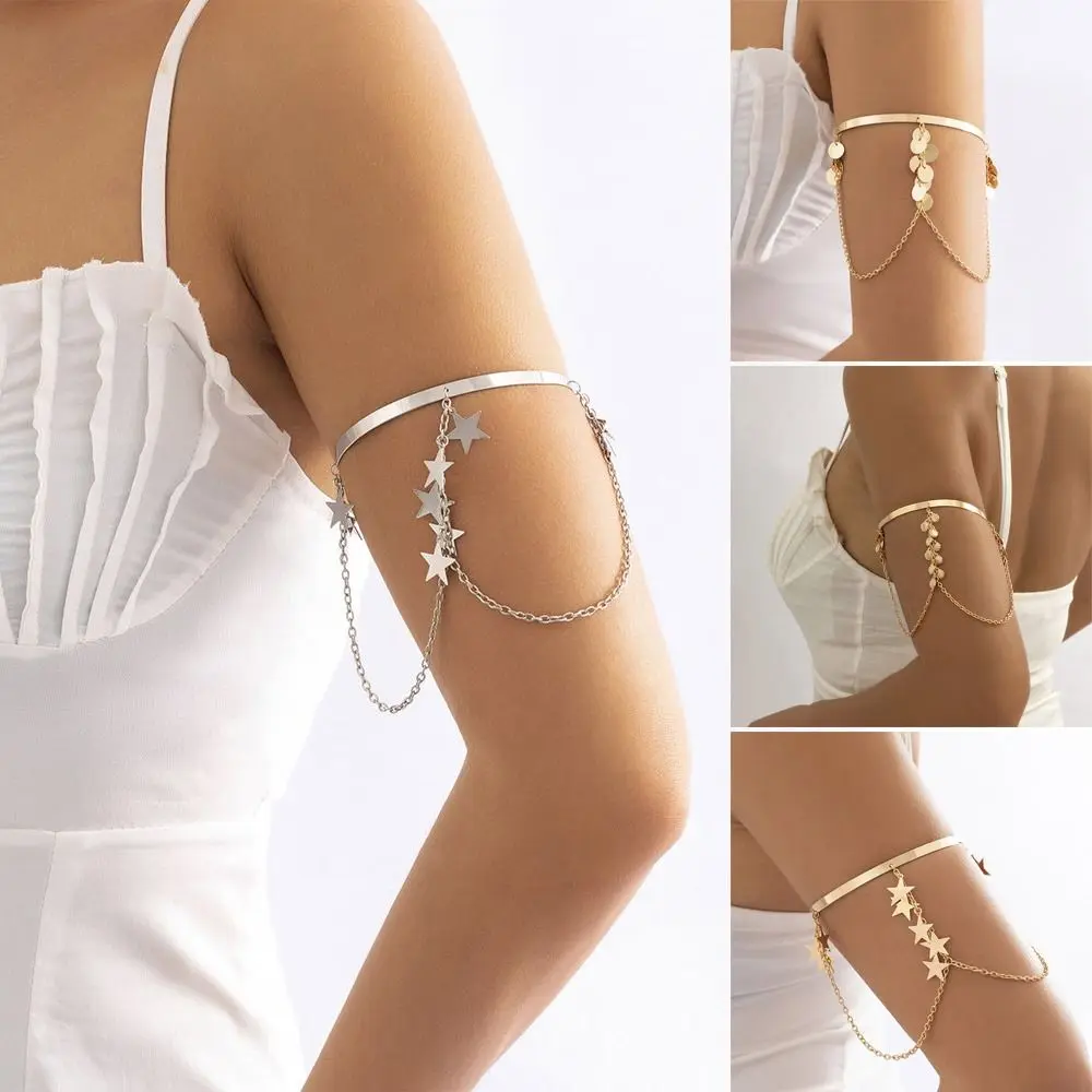 Fashion Jewelry for Women Girls Armlet Upper Arm Cuff Arm Bracelet Minimalist Bangle Tassel Armband