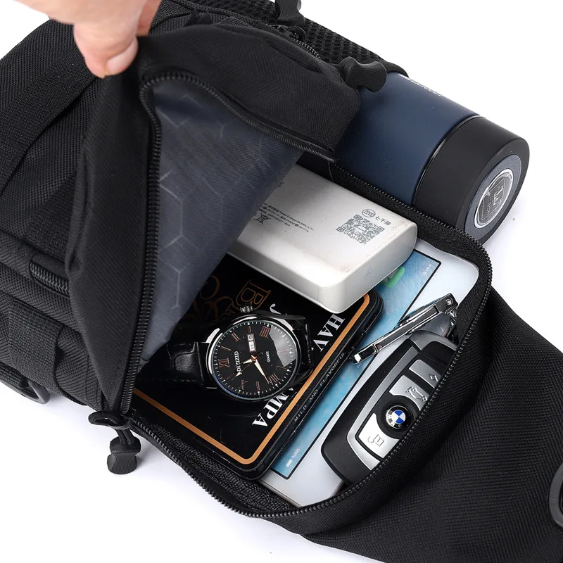 Oxford fabric men's camouflage durable chest bag, mountaineering multi-functional large-capacity waterproof crossbody bag