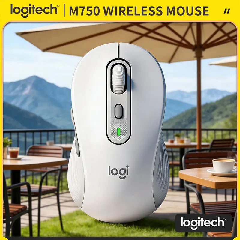 

Logitech M750 Silent Mouse - Ergonomic Contour, 4000 DPI, Silent Clicks, 10m Range, 24-Month Battery, 3-Device Switch